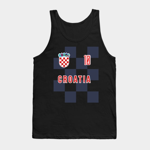 Croatia National Team Checkered Away Jersey Style Tank Top by CR8ART